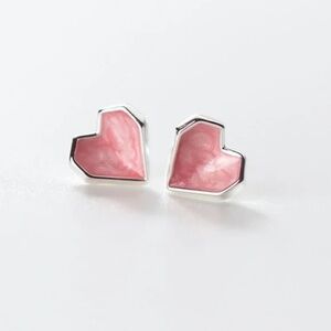 NWT Valentine Heart Earring Sterling Silver Pink Wife Gift Girlfriend Anniversar
